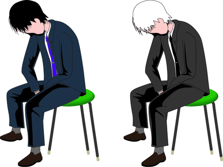 Tired Depressed Sit Men Suit Tired Depressed Sit Men Suit