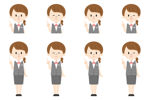 Female receptionist_point Female receptionist_point