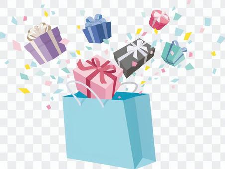 Shopping bag and gift box Shopping bag and gift box