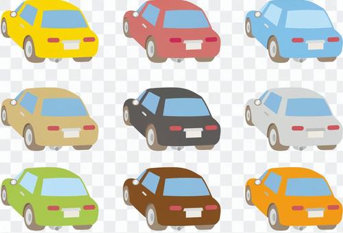Car diagonally behind the scenes Car diagonally behind the scenes