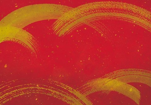 Japanese style brush writing background red / gold leaf / New Year / holiday Japanese style brush writing background red / gold leaf / New Year / holiday