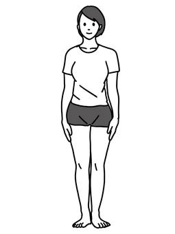 Female upright monochrome front Female upright monochrome front