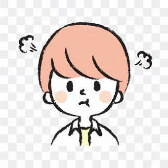 怒る男の子 手書きイラスト Free Download Illustac