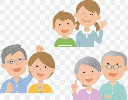 80726. Three generations family, upper body 1 80726. Three generations family, upper body 1