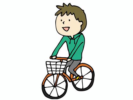 A boy on a bicycle A boy on a bicycle