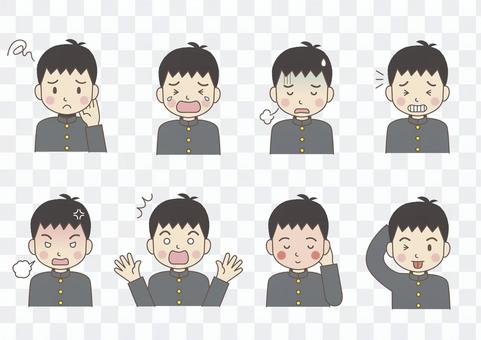 Male junior high school students' facial expression 02 Male junior high school students' facial expression 02