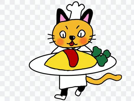 Cat chef (omelet rice) Cat chef (omelet rice)