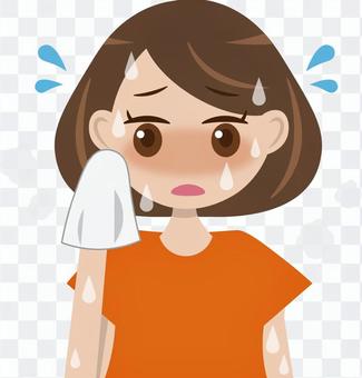 Woman with hyperhidrosis Woman with hyperhidrosis