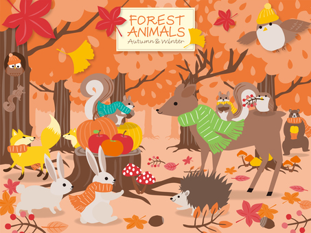 Animal illustration_Autumn / Winter Animal illustration_Autumn / Winter