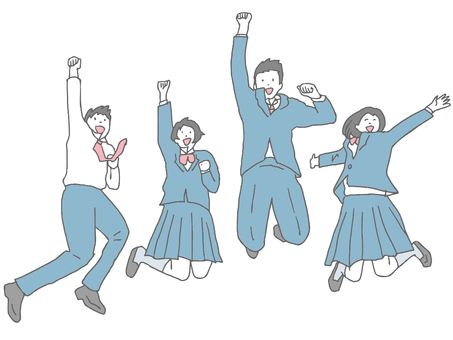 4 junior and senior high school students to jump 4 junior and senior high school students to jump