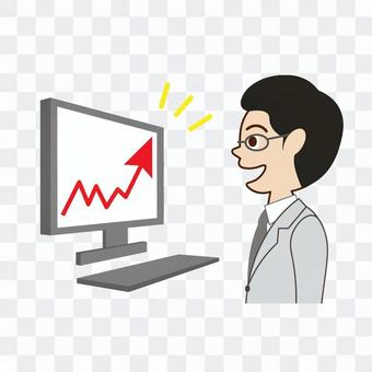 People who are happy that the stock price has risen (male) People who are happy that the stock price has risen (male)