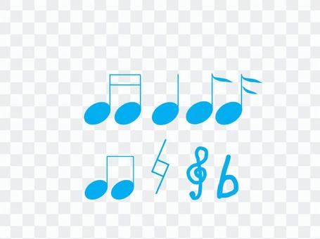Musical note set light blue Musical note set light blue