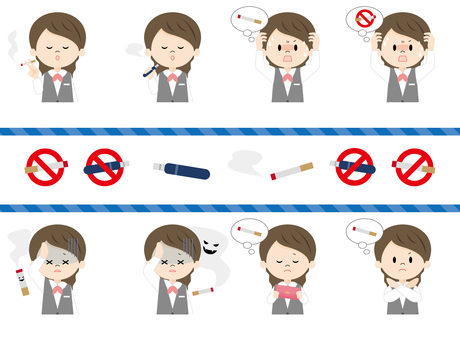Female receptionist_smoking Female receptionist_smoking