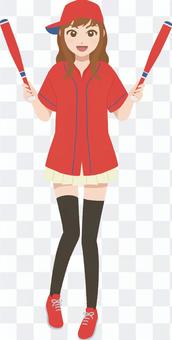 Baseball cheering girl Baseball cheering girl