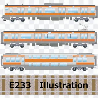 Commuter train E233 series center line illustration Commuter train E233 series center line illustration