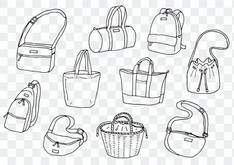 バッグいろいろ(アウトライン) バッグいろいろ(アウトライン)