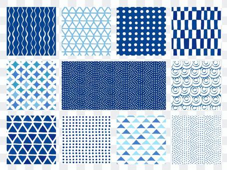 Handwritten style Japanese pattern background set (blue) Handwritten style Japanese pattern background set (blue)