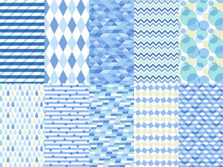Geometric pattern background set blue Geometric pattern background set blue