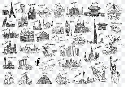 World landmark illustration World landmark illustration