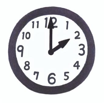 Clock pointing to 2 o'clock Clock pointing to 2 o'clock