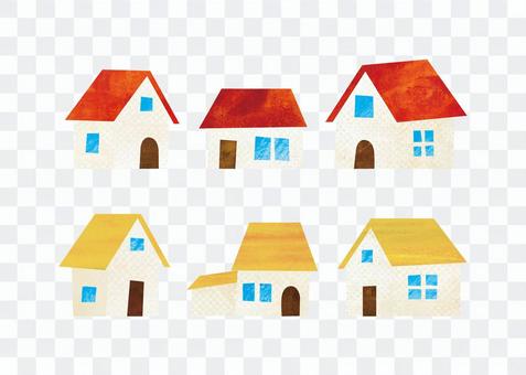House with red roof / Yellow roof House with red roof / Yellow roof
