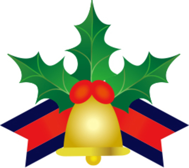 Christmas bell and holly Christmas bell and holly