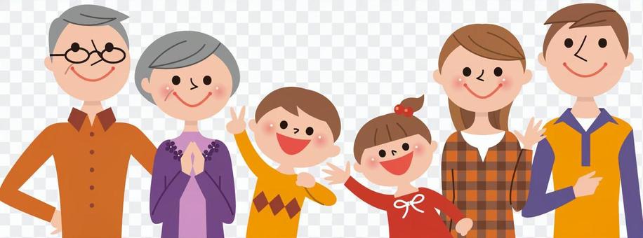 6 people half-length family (autumn clothes) 6 people half-length family (autumn clothes)
