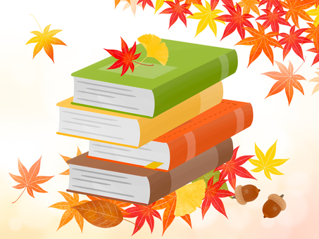 Autumn leaves, books and acorns Autumn leaves, books and acorns