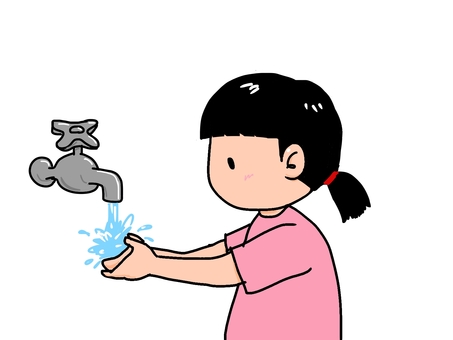 Girl washing hands Girl washing hands