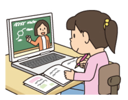Girls taking online lessons Girls taking online lessons