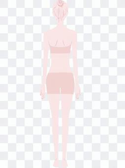 Female full body back model pink Female full body back model pink