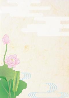 Lotus flower _ Hydrolic Japanese paper vertical plate Lotus flower _ Hydrolic Japanese paper vertical plate