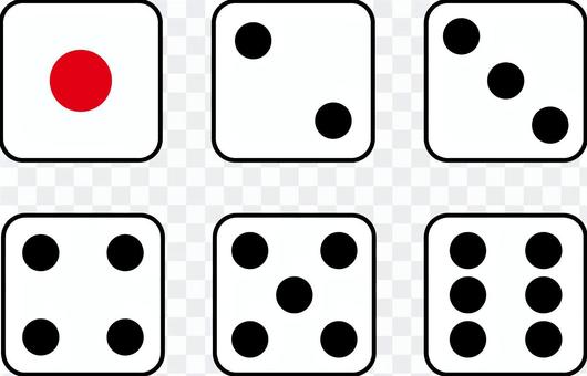 Dice six-sided set Dice six-sided set