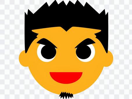 Cut face icon male happiness Cut face icon male happiness