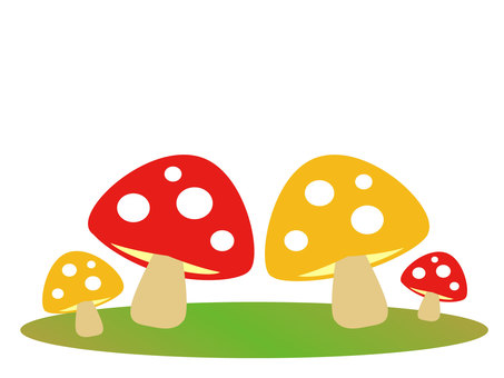 Illustration of colorful mushrooms Illustration of colorful mushrooms