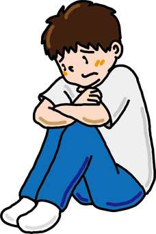 Boy holding knees Boy holding knees