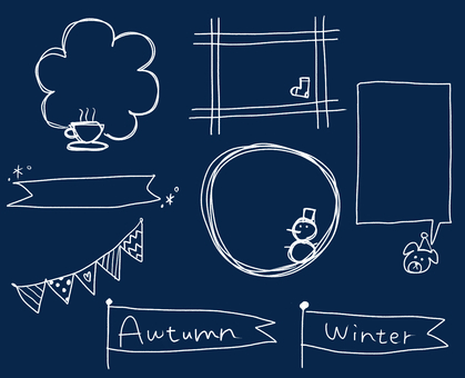Handwritten parts collection (navy) that you want to use in the fall and winter Handwritten parts collection (navy) that you want to use in the fall and winter