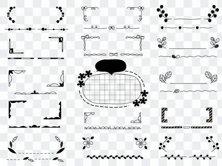 Hand drawn monochrome frame / line set Hand drawn monochrome frame / line set