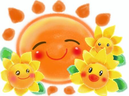 Sunflower and sun Sunflower and sun