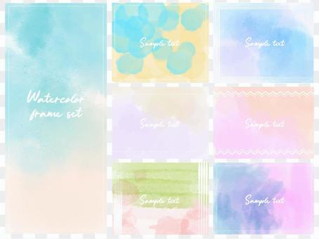 Watercolor background frame set Watercolor background frame set