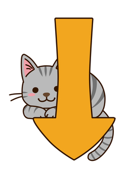 Down arrow and Sabatra cat Down arrow and Sabatra cat