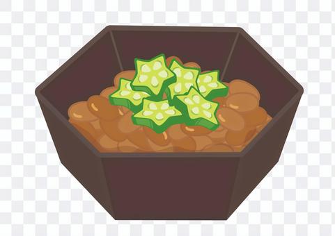 Meal ★ Japanese illustration natto / okra natto Meal ★ Japanese illustration natto / okra natto
