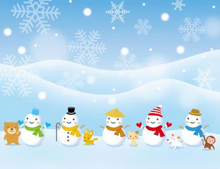 Snowman and animals Various Snowman and animals Various
