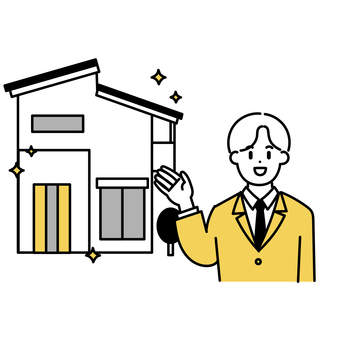 Real estate salesman and new single-family home (simple) Real estate salesman and new single-family home (simple)