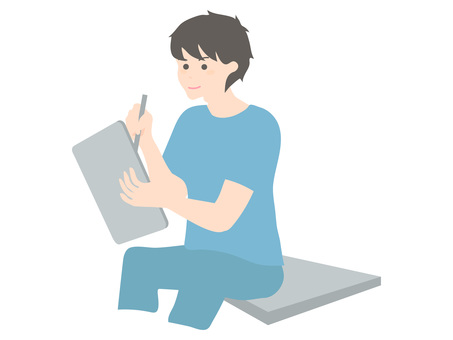 Questionnaire Man answering the questionnaire Questionnaire Man answering the questionnaire