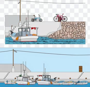 There are two kinds of fishing port scenery There are two kinds of fishing port scenery