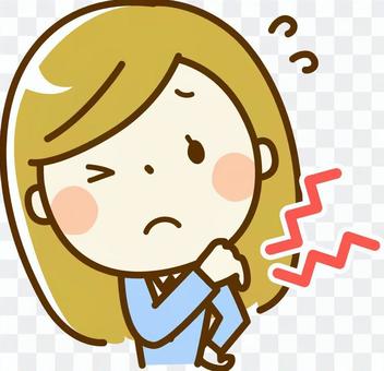 患有僵硬的肩膀的妇女 患有僵硬的肩膀的妇女