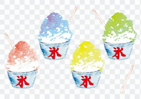 "Watercolor style" shaved ice "Watercolor style" shaved ice