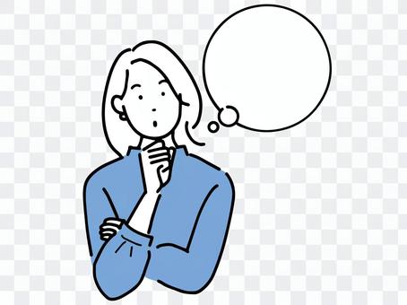Career woman speech bubble to think Career woman speech bubble to think