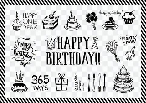 Birthday materials and logos Birthday materials and logos